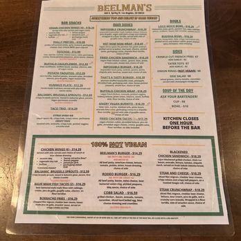 Beelman's - Menu - Pubs Near Me - Los Angeles, California