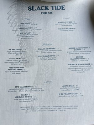 Menu photo 1 Slack Tide Fish Richmond, VA