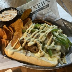 Waterford Inn II - Philly cheesesteak sandwich and chips with onion dip @ Waterford Inn, 11.3.2023.