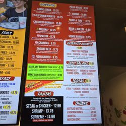 Oscars Taco Shop - Menu