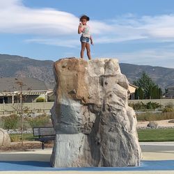 Rock climbing with a bad little momma on top