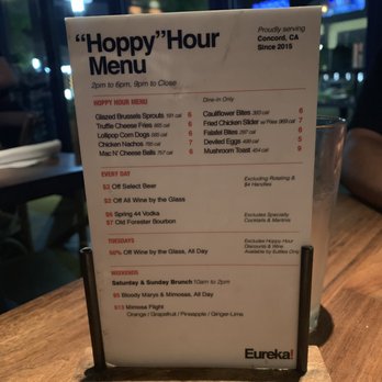 Eureka! - Happy hour menu - American Near Me - Concord, California