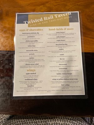 Menu photo 1 Twisted Rail Tavern Honesdale, PA Menu photo 1 Twisted Rail Tavern Honesdale, PA