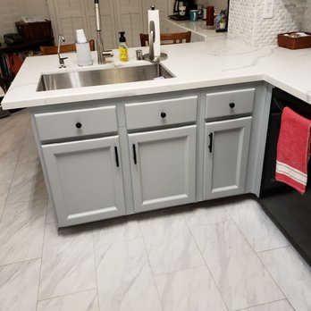 Gomez Pro Paint - Sink area after  painting  cabinets - Painters Near Me