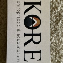 KORE Chiropractic & Acupuncture - Front of business card