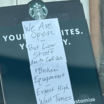 Starbucks - The last few times I've been here it's been just one person on staff and only drive-through aloud. - Coffee & Tea Near Me - Cathedral City, California Starbucks - The last few times I've been here it's been just one person on staff and only drive-through aloud. - Coffee & Tea Near Me - Cathedral City, California