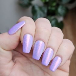Lyly Spa and Nails - Lavender with rainbow pixie dust chrome