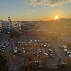 Downtown Mobility Center - Sunrise from top deck of mobility center.