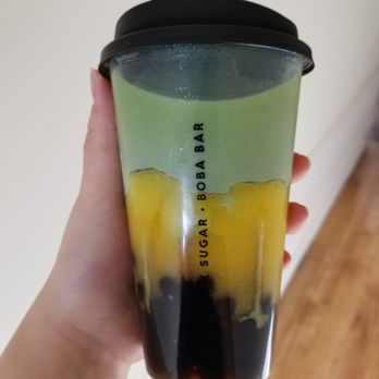 Black Sugar - Mango Matcha Latte with Boba - Bubble Tea Near Me - San Francisco, California