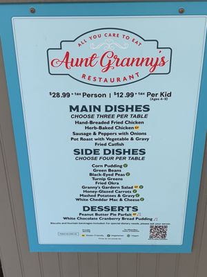 Menu photo 1 Aunt Granny's Restaurant Pigeon Forge, TN