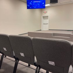 Destiny Church - Song lyrics and verses are shown on the TV screen.