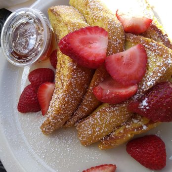 Cafe Elysa - French Toast (with Strawberries) - feast for the eyes and your taste buds! - Coffee & Tea Near Me - Carlsbad, California