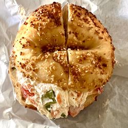 Bongiorno Bagels - Garlic Bagel with Veggie Cream Cheese