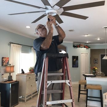 Peter Lontakos Electrical - Peter repairing a Fanimation fan - Electricians Near Me - Tarpon Springs, Florida Peter Lontakos Electrical - Peter repairing a Fanimation fan - Electricians Near Me - Tarpon Springs, Florida