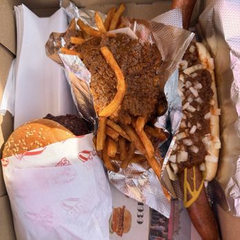 Pink's Hot Dogs - Jalapeño dog, chili hamburger, chili fries - Hot Dogs Near Me - Los Angeles, California