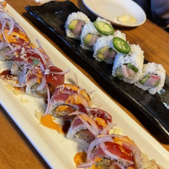 Amakara - Red Dragon Roll and Jalapeno Hamachi Roll - Sushi Bars Near Me - Dublin, California