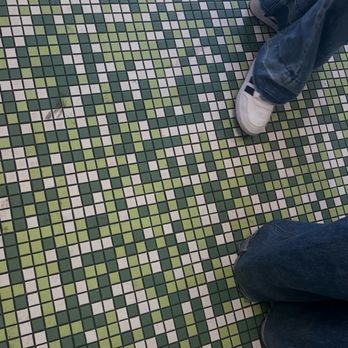 Moriwa Matcha - Looks like lots of matcha fell on the tiles of the floor - Coffee & Tea Near Me - San Francisco, California