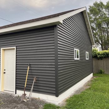 Forefront Garages and More - This is the back and side entrance of the garage Scott built for us. He did an awesome job. - General Contractors Near Me