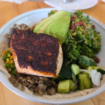 d’Alba - Burnt salmon. - New American Near Me - Houston, Texas