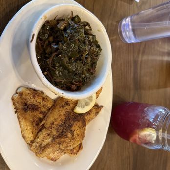 Blu Rose Art Bistro - Blackened catfish and collard greens - Paint & Sip Near Me - Douglasville, Georgia