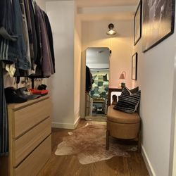 Adrian Jacob Creative - Curated closet corner by AJC - the bench doubles as additional shoe storage