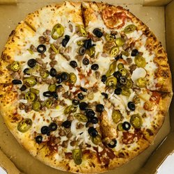 Domino's Pizza - Medium Create Your Own: ground beef, black olives, onions and jalapeños