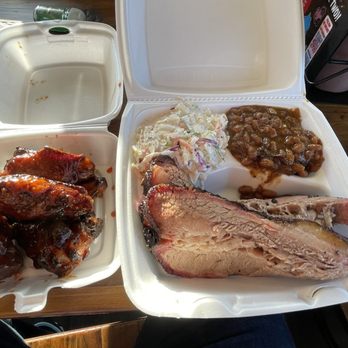 Dave's BBQ - Wings, brisket, coleslaw, and baked beans. - Barbeque Near Me - Virginia Beach, Virginia