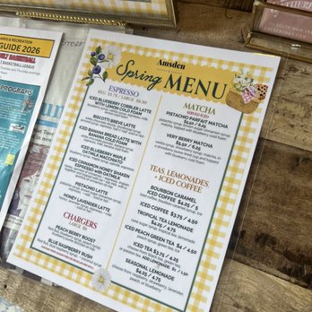 The Amsden - Spring Menu - Coffee & Tea Near Me - Versailles, Kentucky