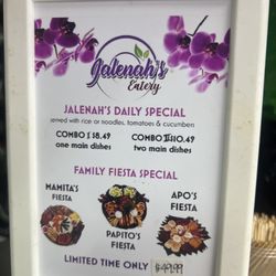 Jalenah's Eatery - Specials and fiesta platters to feed a group!