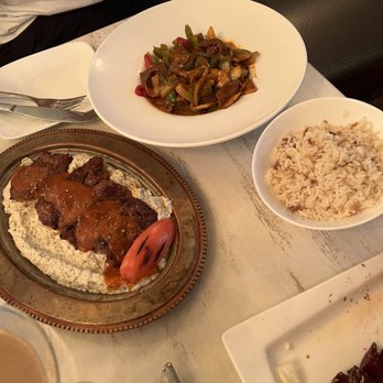 AnTalia NYC - Beef over eggplant, lamb sautéed with rice - Turkish Near Me - New York, New York AnTalia NYC - Beef over eggplant, lamb sautéed with rice - Turkish Near Me - New York, New York