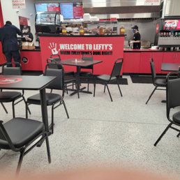 a view of the dining area