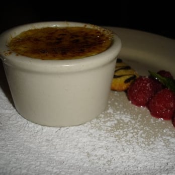 Sonsie - White coffee creme brulee w. sugared raspberries - New American Near Me - Boston, Massachusetts Sonsie - White coffee creme brulee w. sugared raspberries - New American Near Me - Boston, Massachusetts