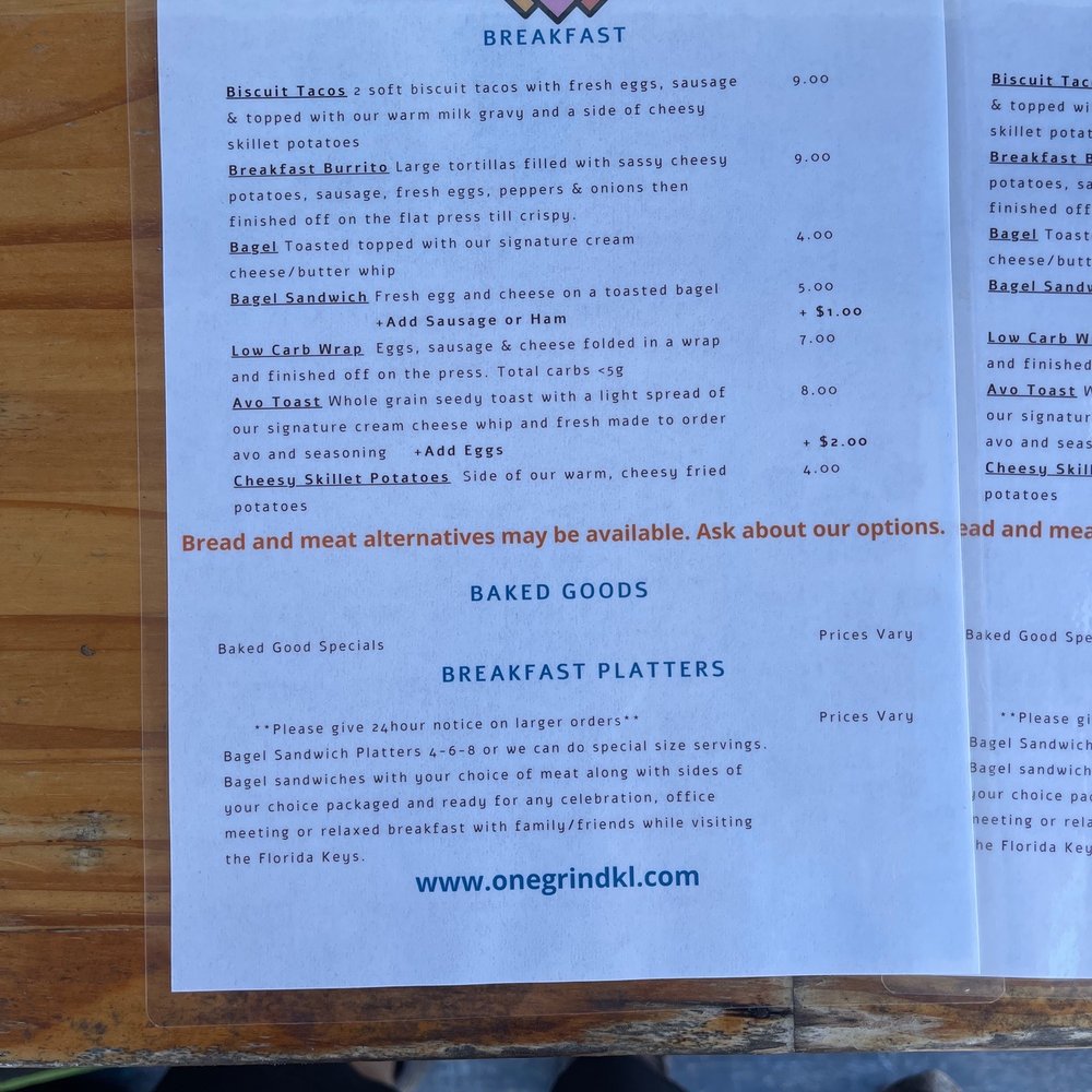 One Grind - Menu - Coffee & Tea Near Me - Key Largo, Florida One Grind - Menu - Coffee & Tea Near Me - Key Largo, Florida
