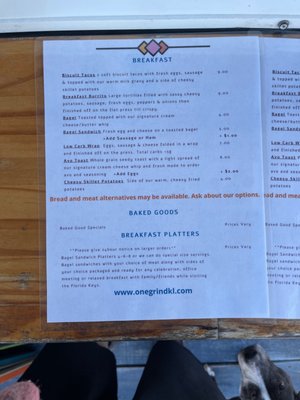 Menu photo 4 One Grind Key Largo, FL