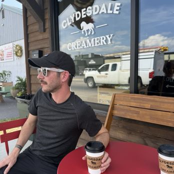 Clydesdale Creamery - Sitting outside of the creamery. Needed a caffeine pick-me up, so we had to stop back in. - Ice Cream & Frozen Yogurt Near Me - Whitefish, Montana Clydesdale Creamery - Sitting outside of the creamery. Needed a caffeine pick-me up, so we had to stop back in. - Ice Cream & Frozen Yogurt Near Me - Whitefish, Montana
