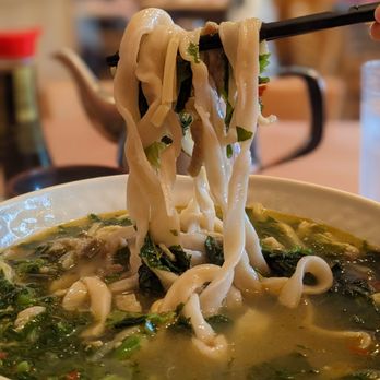 A&J - Shredded pork and mustard green noodle soup with wide noodles - Taiwanese Near Me - Annandale, Virginia A&J - Shredded pork and mustard green noodle soup with wide noodles - Taiwanese Near Me - Annandale, Virginia