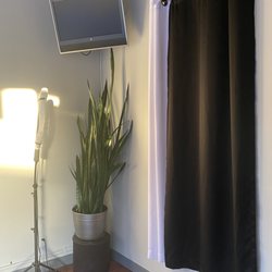 Absolute Aesthetic - They have a selfie wall with a ring light for clients to use! Also to the left is a water/coffee/tea bar