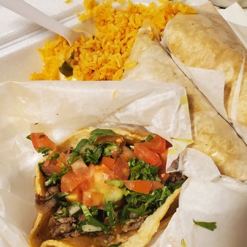 Cactus grill - a burrito, rice, and salad - Mexican Near Me - Forest Park, Illinois