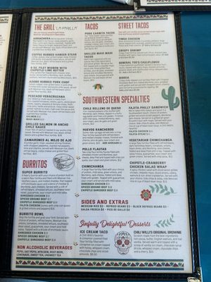 Menu photo 1 Chili Willi's Tex-Mex Grill Cornelius, NC Menu photo 1 Chili Willi's Tex-Mex Grill Cornelius, NC