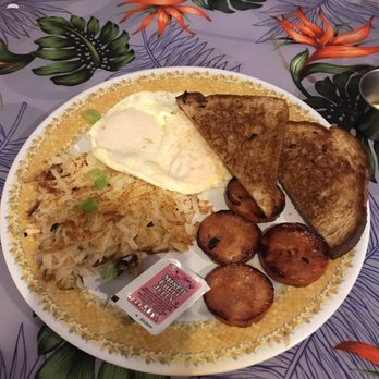 808 Grindz Cafe - Portuguese Sausage basic breakfast - Cafes Near Me - Lahaina, Hawaii