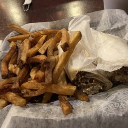 Philly Cheesesteak Wrap and Fries Philly Cheesesteak Wrap and Fries