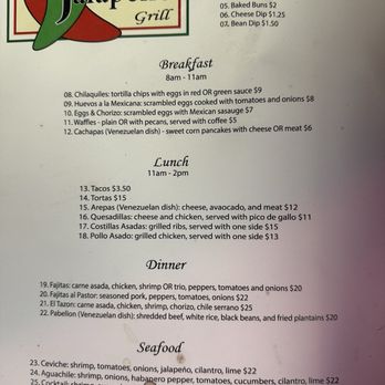The Jalapeños Grill - Menu - Cafes Near Me - Pensacola, Florida The Jalapeños Grill - Menu - Cafes Near Me - Pensacola, Florida