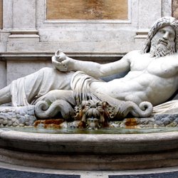 Eyes of Rome - Marforio outside the Capitoline Museums in Rome