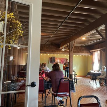 Baltic Mill Winery - The outside pavilion with a one man acoustic band. - Wineries Near Me - Baltic, Ohio
