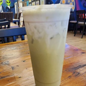 Cosmic Donuts - Spring special iced drink "spring garden" yum - Donuts Near Me - Palm Harbor, Florida