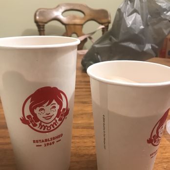 Wendy's - You can see the shadow where the fill lines are. The large is filled up to where the medium should be - Fast Food Near Me - West Lafayette, Indiana Wendy's - You can see the shadow where the fill lines are. The large is filled up to where the medium should be - Fast Food Near Me - West Lafayette, Indiana