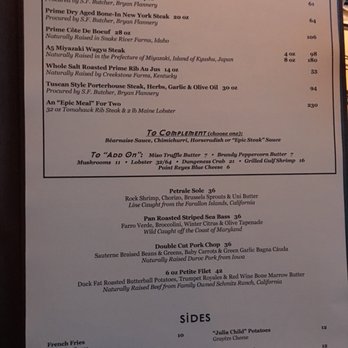 EPIC Steak - Steak & Seafood Menu - Steakhouses Near Me - San Francisco, California EPIC Steak - Steak & Seafood Menu - Steakhouses Near Me - San Francisco, California