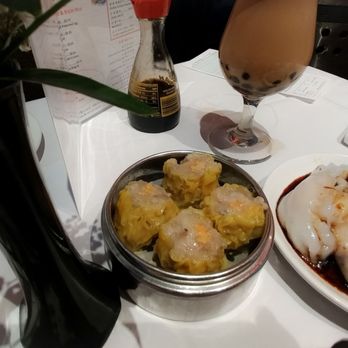 Crown Palace - Bubble tea, pork shumai and rolled gluten with special sweet black sauce. Ask for more of the black sauce - Dim Sum Near Me - Marlboro, New Jersey