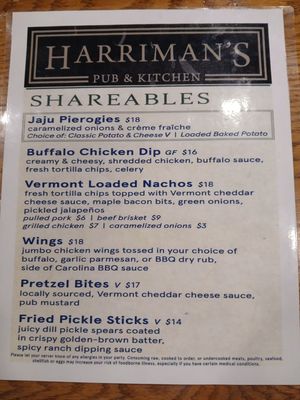Menu photo 2 Harriman's Restaurant West Dover, VT