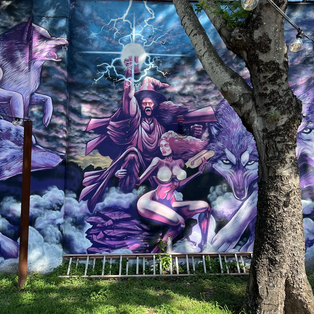 Moon Tower - Mural Outside - Dive Bars Near Me - Houston, Texas Moon Tower - Mural Outside - Dive Bars Near Me - Houston, Texas
